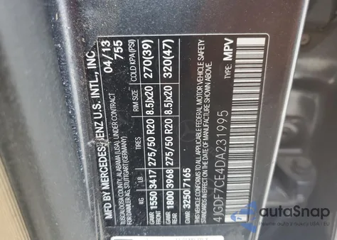 2013 Mercedes-Benz Gl 450 4Matic z USA, uszkodzony, nr VIN 4JGDF7CE4DA231995